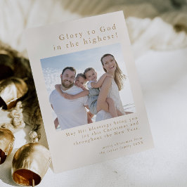 EMELIA Guld Family Photo God Christian Jul Julkort