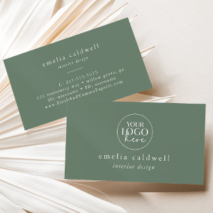 EMELIA-Logotyp Enkel Modern Olive Sage Grönt Rusti Visitkort