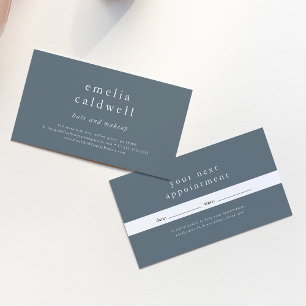 EMELIA Minimal Blue Rustic Small Business Reminder Tidsbeställning Kort