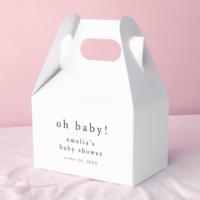 EMELIA Minimalist Boho Simple Oh Baby Baby Shower Presentaskar (EMELIA Minimalist Boho Simple Oh Baby Baby Shower Favor Boxes)
