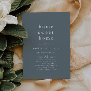 EMELIA Minimalistisk Vintage Blue Winter Houseuppv Inbjudningar