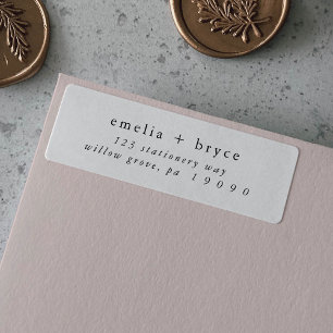 EMELIA Minimalistiska Unika Returadressetiketter Returadress Etikett