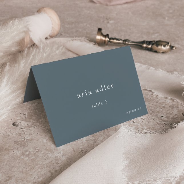 EMELIA: Minimalistiskt blå vinter-bröllopskort Bordsnummer (EMELIA Minimalist Blue Winter Wedding Place Cards)