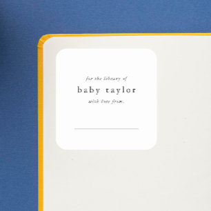 EMELIA Modern Minimal enkel babyskylt för små barn Fyrkantigt Klistermärke