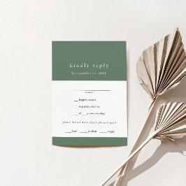 EMELIA Modern Mountain Sage Grönt Simple Bröllop OSA Kort