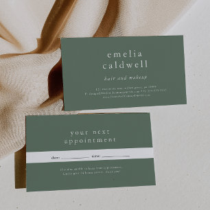 EMELIA Modern Sage Grönt Small Business Reminder Tidsbeställning Kort