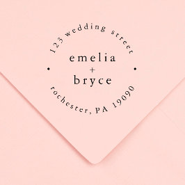 EMELIA Monogram Enkel Boho Bröllops Gummistämlar Stämpel