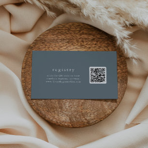 EMELIA Mörk blått, minimalistiskt register över QR Tilläggskort