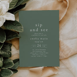 EMELIA Nature Rustic Simple Woodland Sip and See Inbjudningar