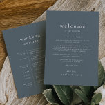 EMELIA Navy Bröllop Helg Itinerary Template Inbjudningar<br><div class="desc">Denna flotta bröllop helg-ruttmodell från Emelia-samlingen är perfekt för ett modernt bröllop. Den minimalistiska utformningen har en enkel typografi av snyggten på skifferblått grått med luft i modern sofistikering. På framsidan av välkomstpåssedeln finns ett bröllop välkommet brev och baksidan har tidslinjen bröllop. Dessa anteckningar är perfekt för destinationsbröllop och hotellgästväskor....</div>