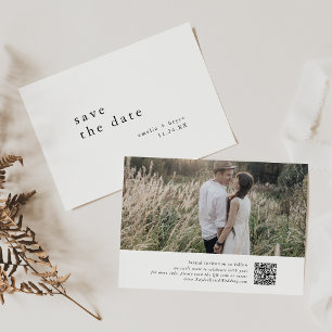 EMELIA Photo Modern Boho Winter minimalist Bröllop Spara Datumet