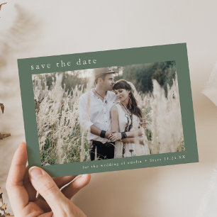 EMELIA Photo Modern Mountain Sage Simple Bröllop Spara Datumet