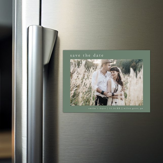EMELIA Photo Sage Mountain Bröllop spara datum Magnetisk Inbjudningskort (EMELIA Photo Sage Mountain Wedding Save the Date Magnetic Invitation)