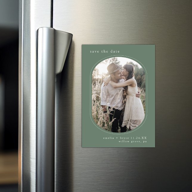 EMELIA Photo Woodland Forest Bröllop spara datum Magnetisk Inbjudningskort (EMELIA Photo Woodland Forest Wedding Save the Date Magnetic Invitation)