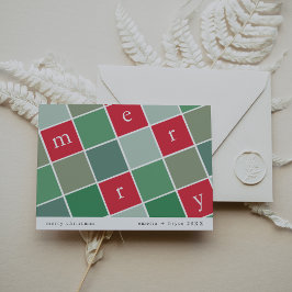 EMELIA Red Grönt Printable Family God jul Julkort