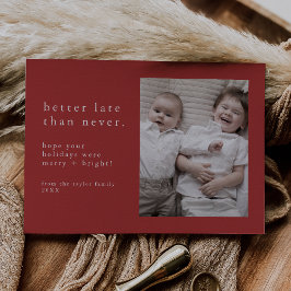 EMELIA Red New Years Photo Late Finny jul Julkort