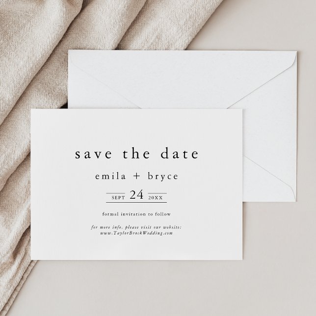 EMELIA Rustic Simple Modern Boho Winter Wedding Spara Datumet (EMELIA Rustic Simple Modern Boho Winter Wedding Save The Date)