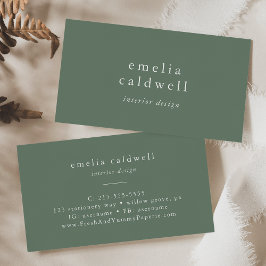 EMELIA Rustic Simple Modern Sage Grönt Olive Boho Visitkort