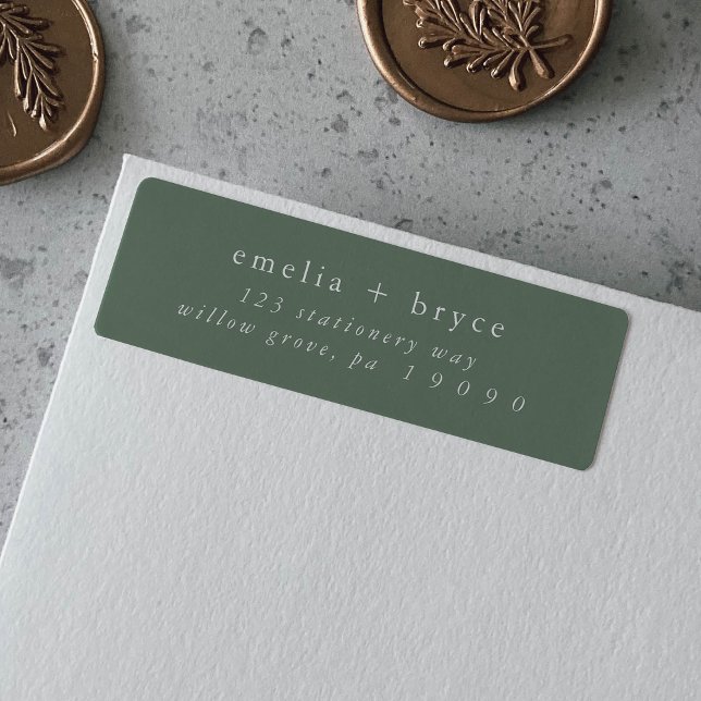 EMELIA Sage Green Forest Returadressetiketter Returadress Etikett (EMELIA Sage Green Forest Return Address Labels)