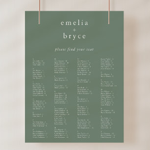 EMELIA Sage Modern sittplatsmall för Bröllop Poster