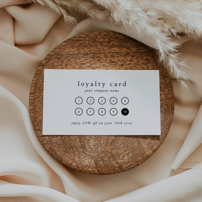 EMELIA Simple Boho Modern Business Reward 10 Slår Lojalitetskort (EMELIA Simple Boho Modern Business Reward 10 Punch Loyalty Card)
