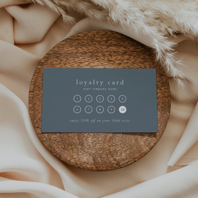 EMELIA Simple Boho Navy Business Reward 10 Slå Lojalitetskort (EMELIA Simple Boho Navy Business Reward 10 Punch Loyalty Card)