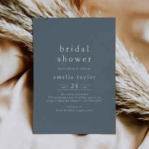 EMELIA Simple Boho Navy Mörk blått Möhippa Inbjudningar