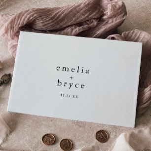 EMELIA Simple Modern Boho Chic Minimalist Bröllop Gästböcker