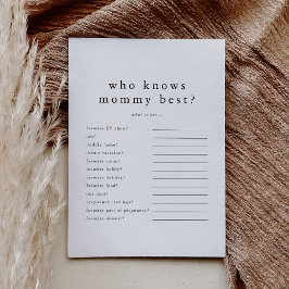 EMELIA som känner till Mamma Best Baby Shower Game Inbjudningar