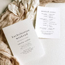 EMELIA Unik Neutralt Rustic Bachelorette Helg Inbjudningar
