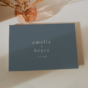 EMELIA Winter-minimalistisk enkel Dusty Blue Bröll Gästböcker