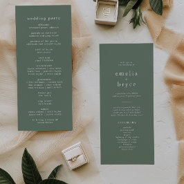 EMELIA Woodland Natature Rustic Sage Forest Bröllo Program