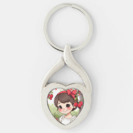 Emely – Die Erdbeerprinzessin Twisted Heart Silverfärgad Nyckelring