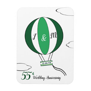Emerald 55:e bröllop-årsdagen luftballong magnet