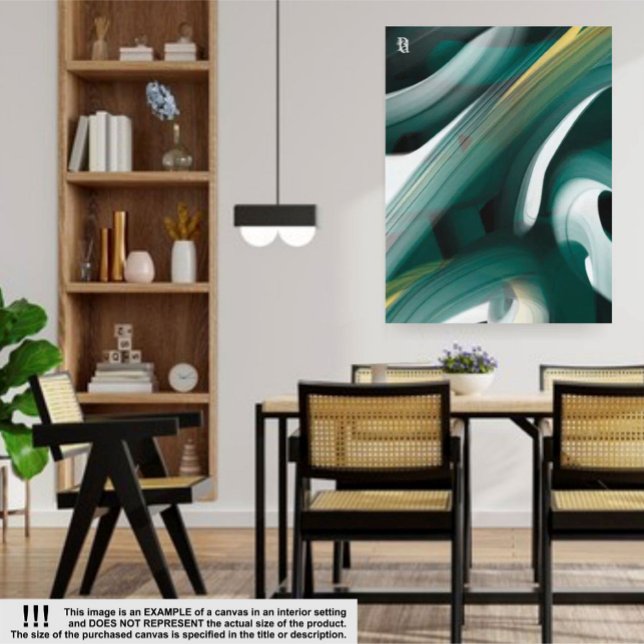 Emerald Abstract Art Canvas Black White Green (Skapare uppladdad)
