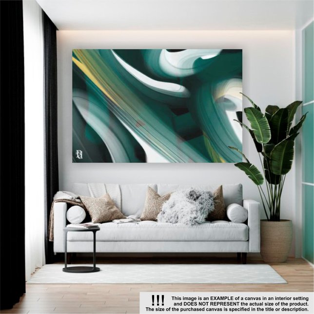 Emerald Abstract Art Canvas Black White Green (Skapare uppladdad)