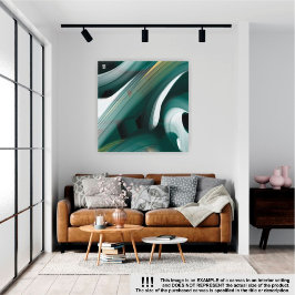 Emerald Abstract Art Canvas Black White Green