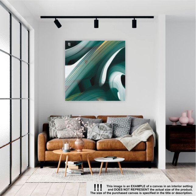 Emerald Abstract Art Canvas Black White Green (Skapare uppladdad)