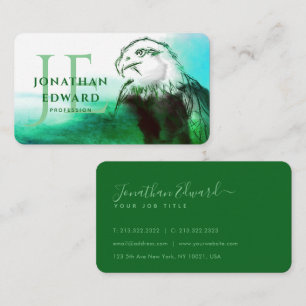 Emerald American Örn Abstrakt Monogram Visitkort