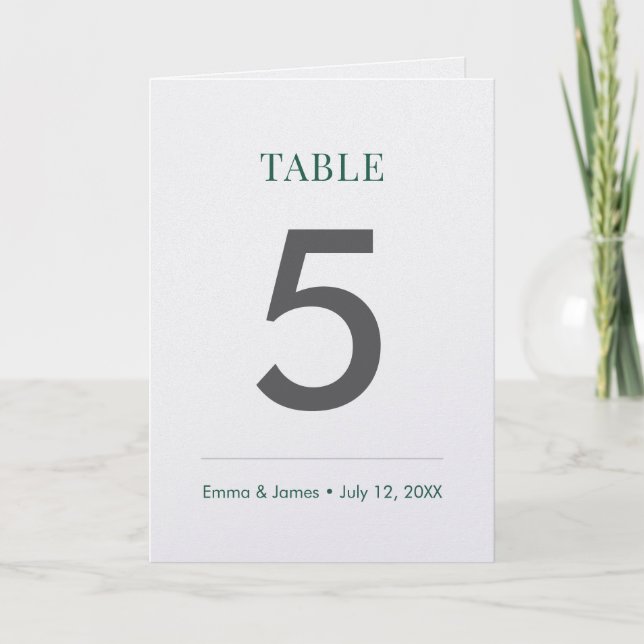 Emerald Ampersand | Bordnummer (Vikta) Kort (Framsida)