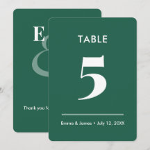 Emerald Ampersand Bröllop | Bordnummer