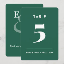 Emerald Ampersand Bröllop | Bordnummer Inbjudningar