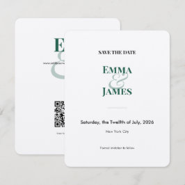 Emerald Ampersand Spara datum | Bröllopskort Datumet