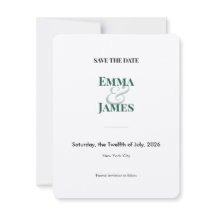 Emerald Ampersand Spara datum | Bröllopskort