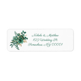 Emerald and Gold Wedding Return Address Returadress Etikett