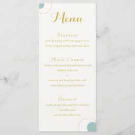 Emerald and Guld Art Deco Bröllop Menu Meny