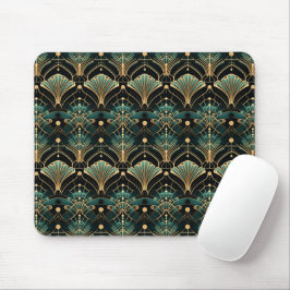 Emerald and Guld Art Deco-inspirerad Fläkt Musmatta