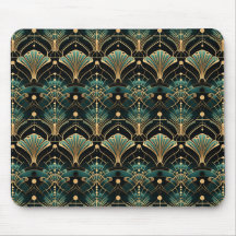 Emerald and Guld Art Deco-inspirerad Fläkt