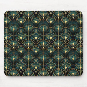 Emerald and Guld Art Deco Patterned Musmatta