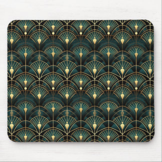 Emerald and Guld Art Deco Patterned Musmatta